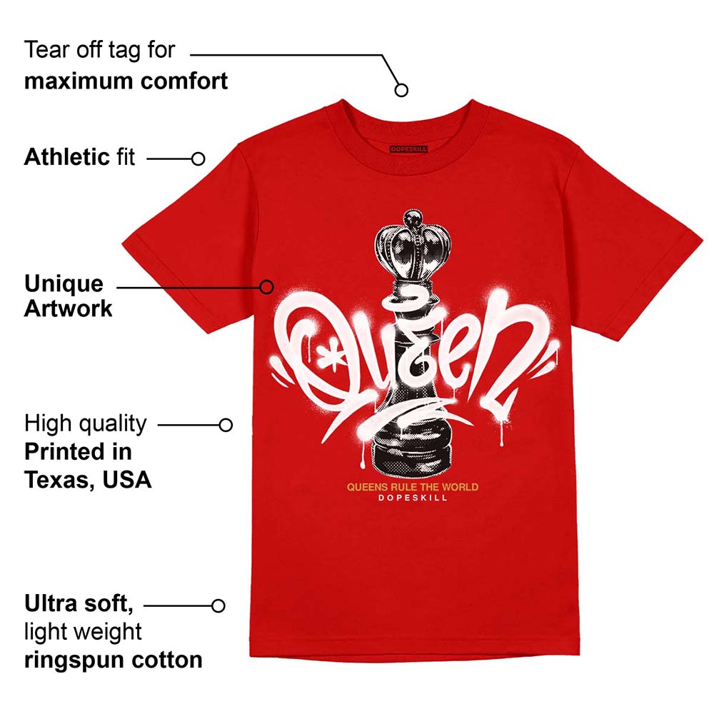Red Collection DopeSkill Red T-shirt Queen Chess Graphic