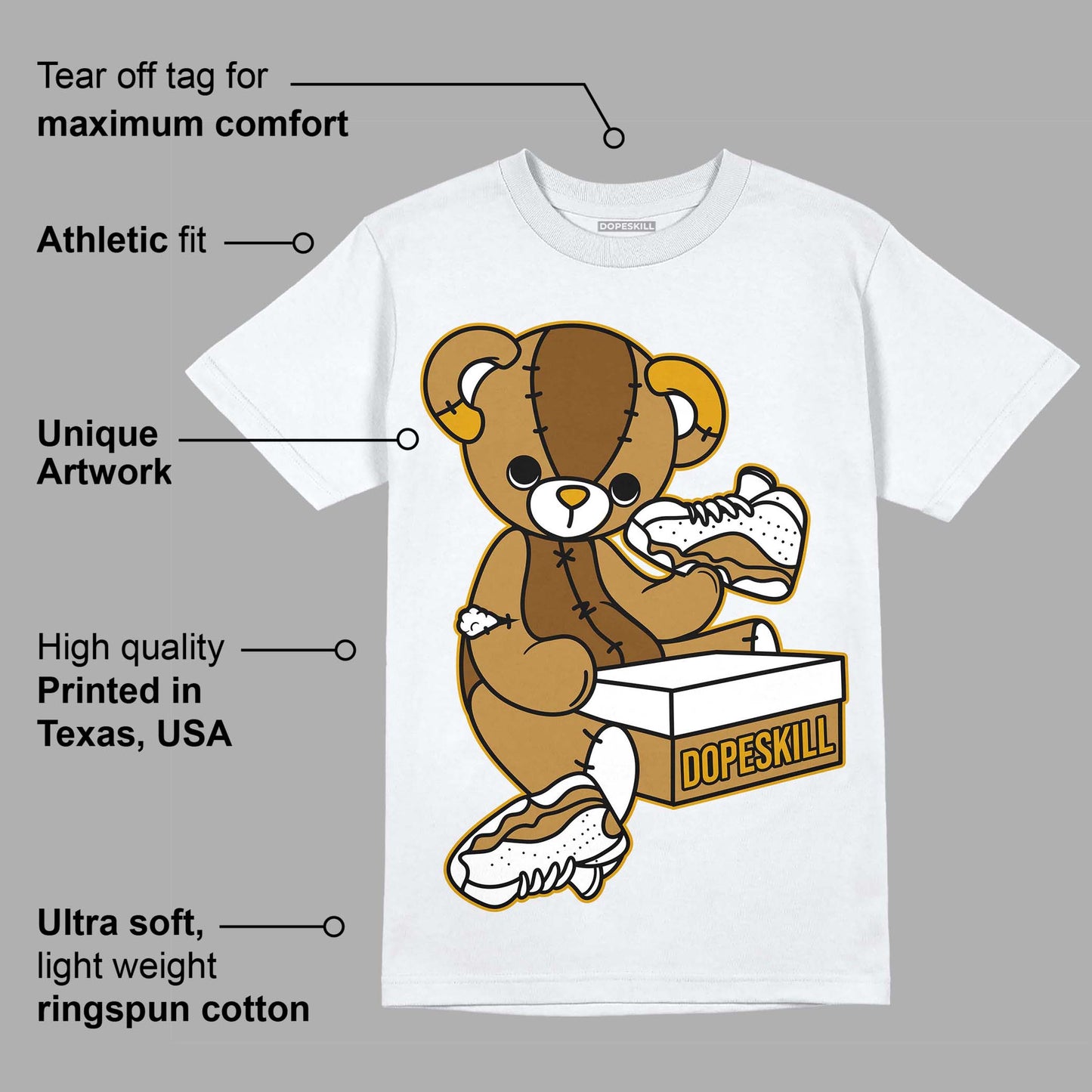 Wheat 13s DopeSkill T-Shirt Sneakerhead BEAR Graphic