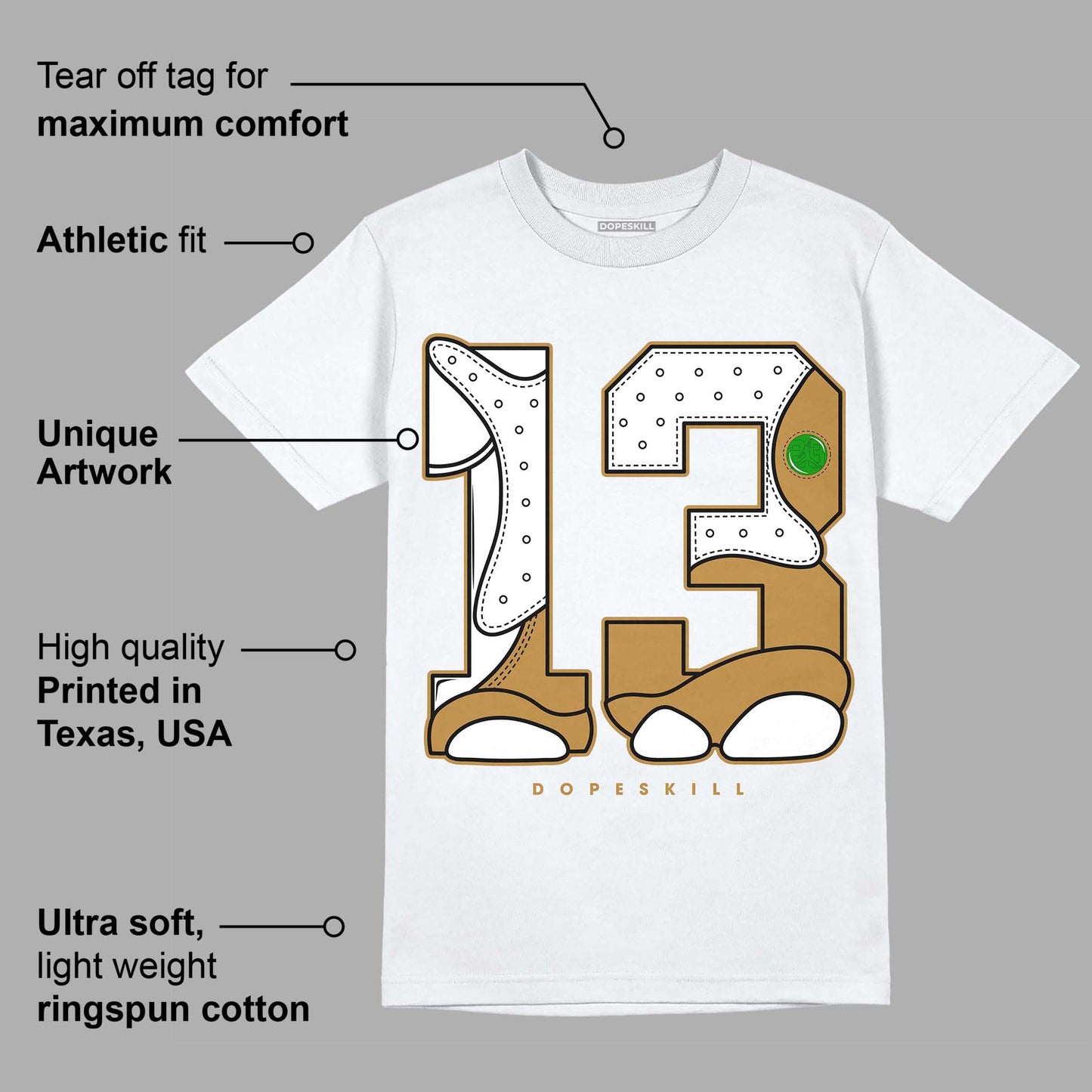 Wheat 13s DopeSkill T-Shirt No.13 Graphic