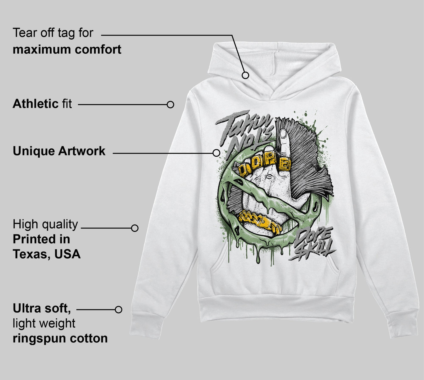 Seafoam 4s DopeSkill Hoodie Sweatshirt Takin No L's Graphic