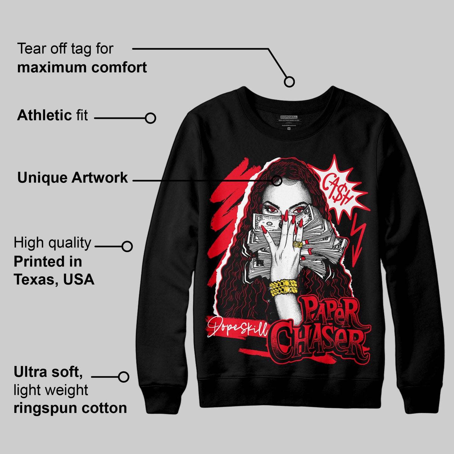 Red Thunder 4s DopeSkill Sweatshirt NPC Graphic