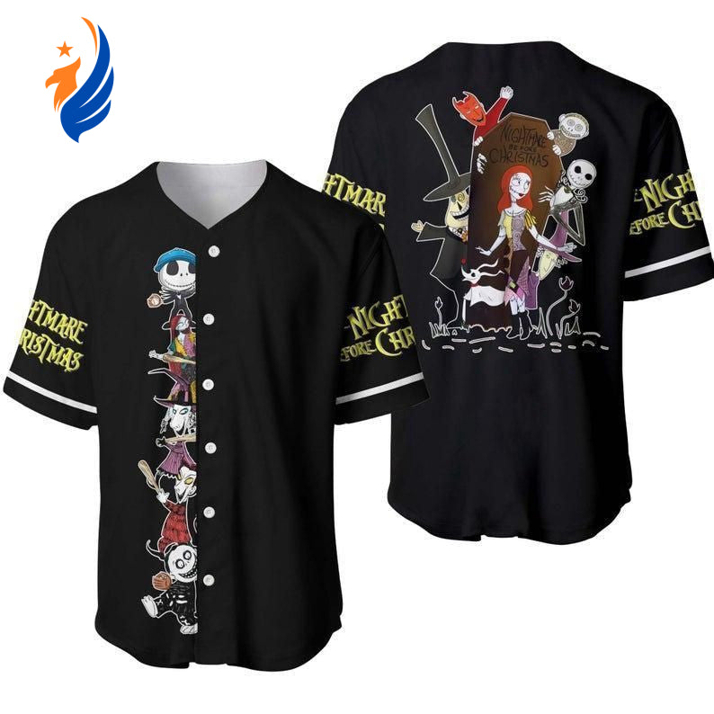 Nightmare Before Christmas Mickey and Friends Baseball Jersey: Perfect Gift for Fans - Bafud