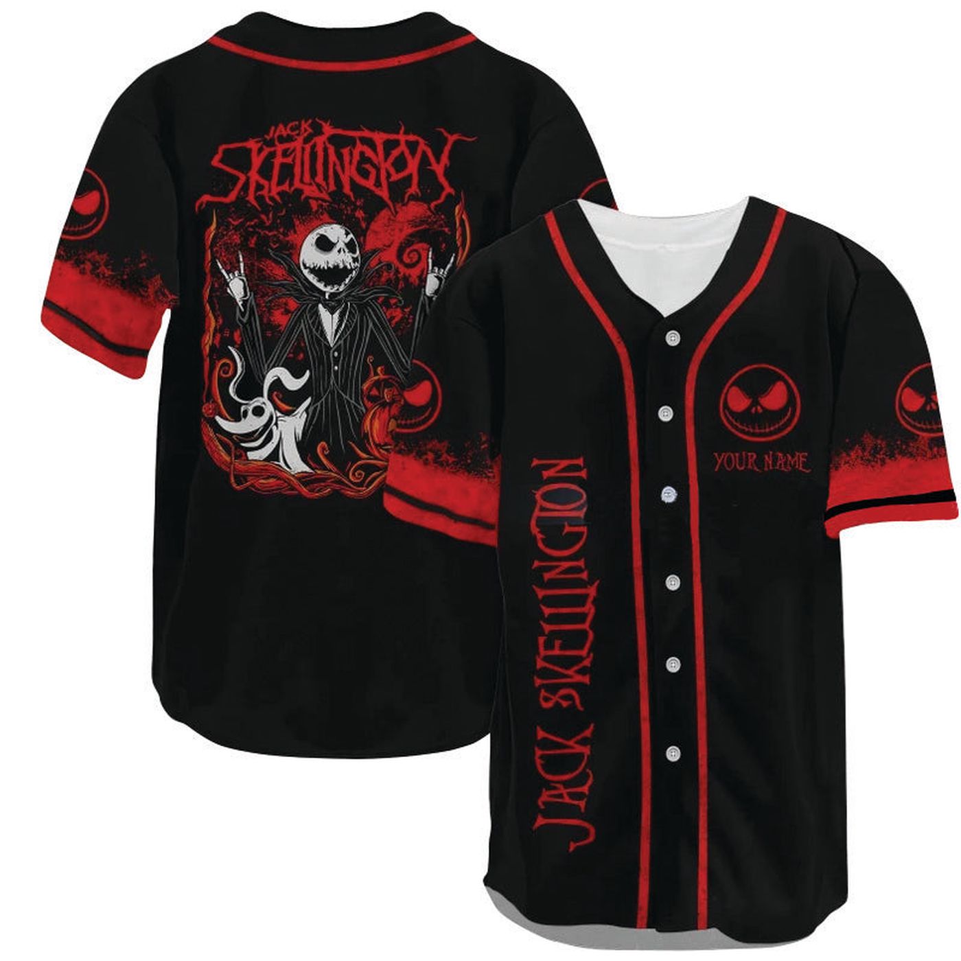Personalized Jack Skellington And Zero Baseball Jersey - Gift for Men Women - Gift for Men Women - lylyprint.com