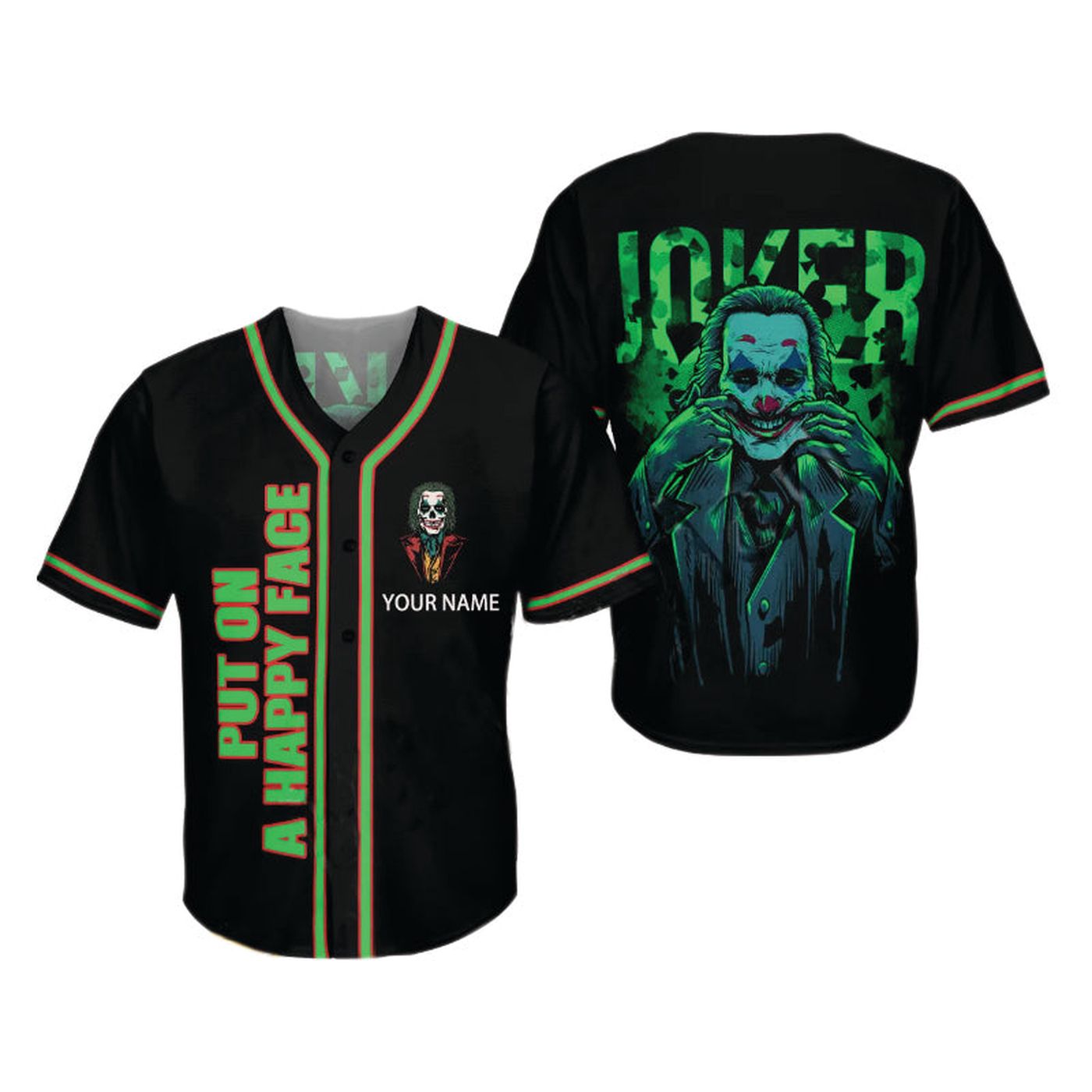 Personalized Joker Put On A Happy Face Baseball Jersey - Gift for Men Women - Gift for Men Women - lylyprint.com