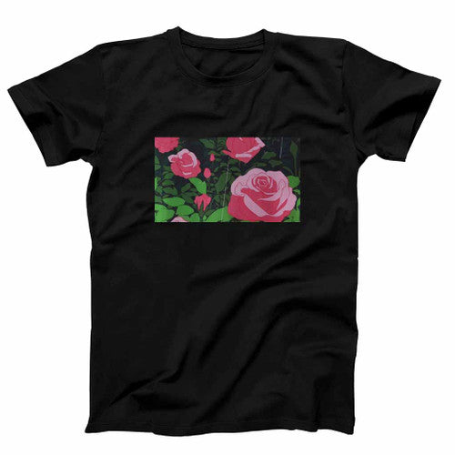 Retro Flowers Anime Mens T-Shirt Tee