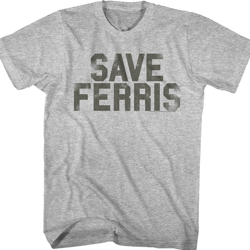 Save Ferris Vintage Gray Design Ferris Bueller's Day Off T-Shirt