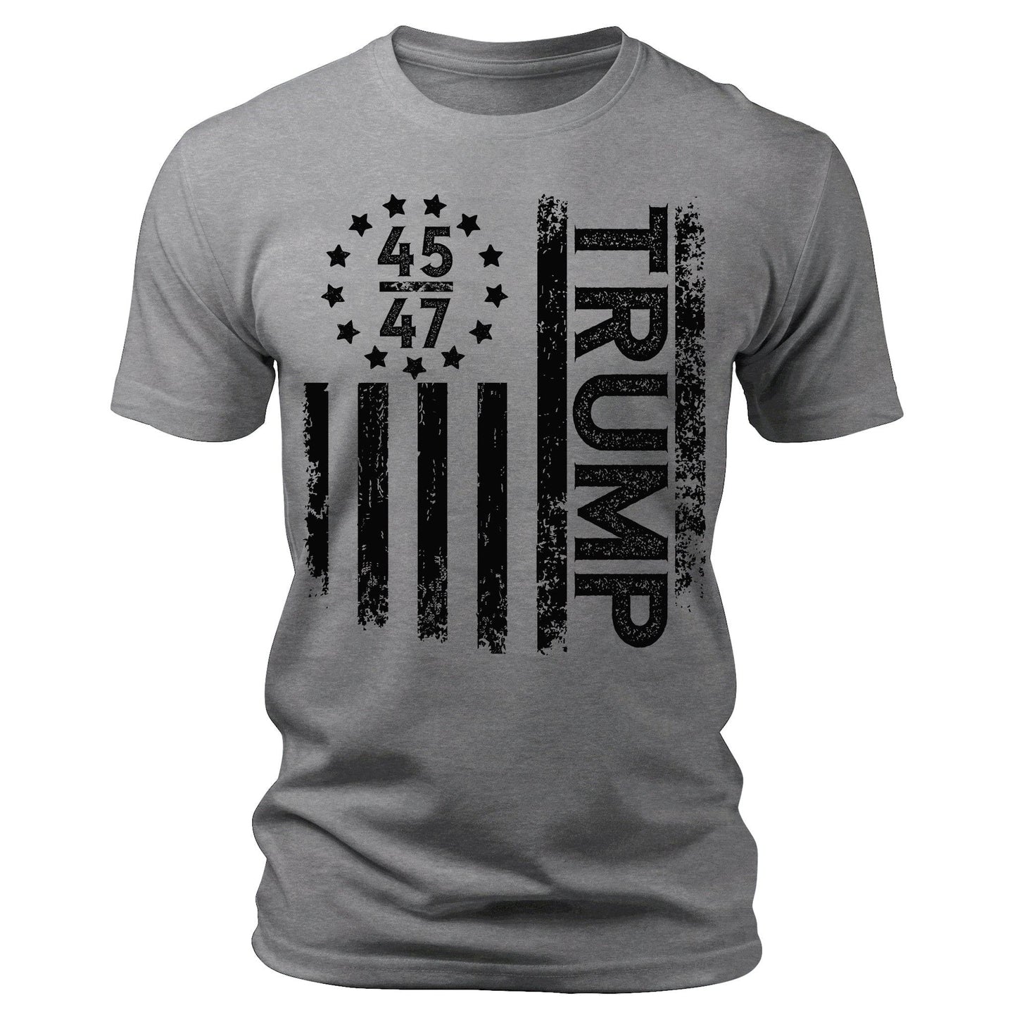 Men's US Flag Trump T-Shirt Short Sleeve Patriotic Crewneck Graphic Tees
