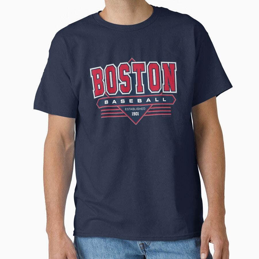 Boston Baseball Retro, Vintage Red Sox Inspired 90s Throwback Classic T-Shirt