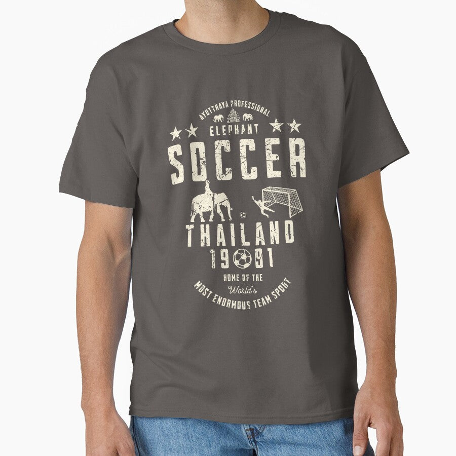 Ayutthaya Professional Elephant Soccer Thailand 1981 Vintage Classic T-Shirt