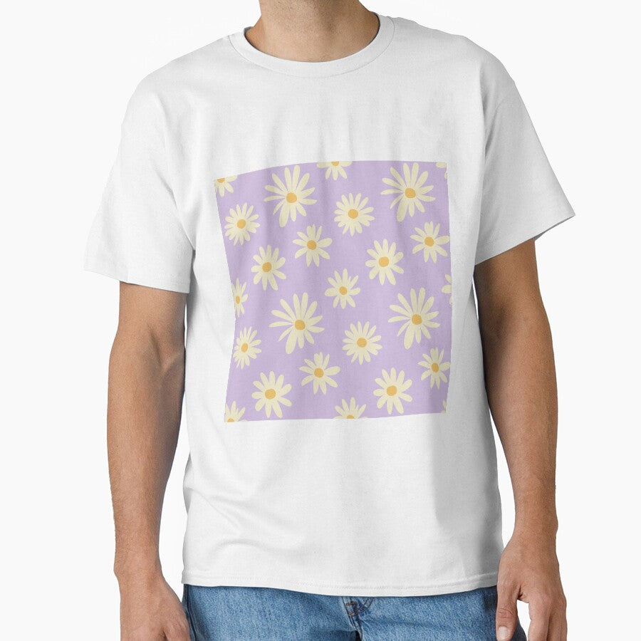 1970 daisy retro flower pattern Classic T-Shirt