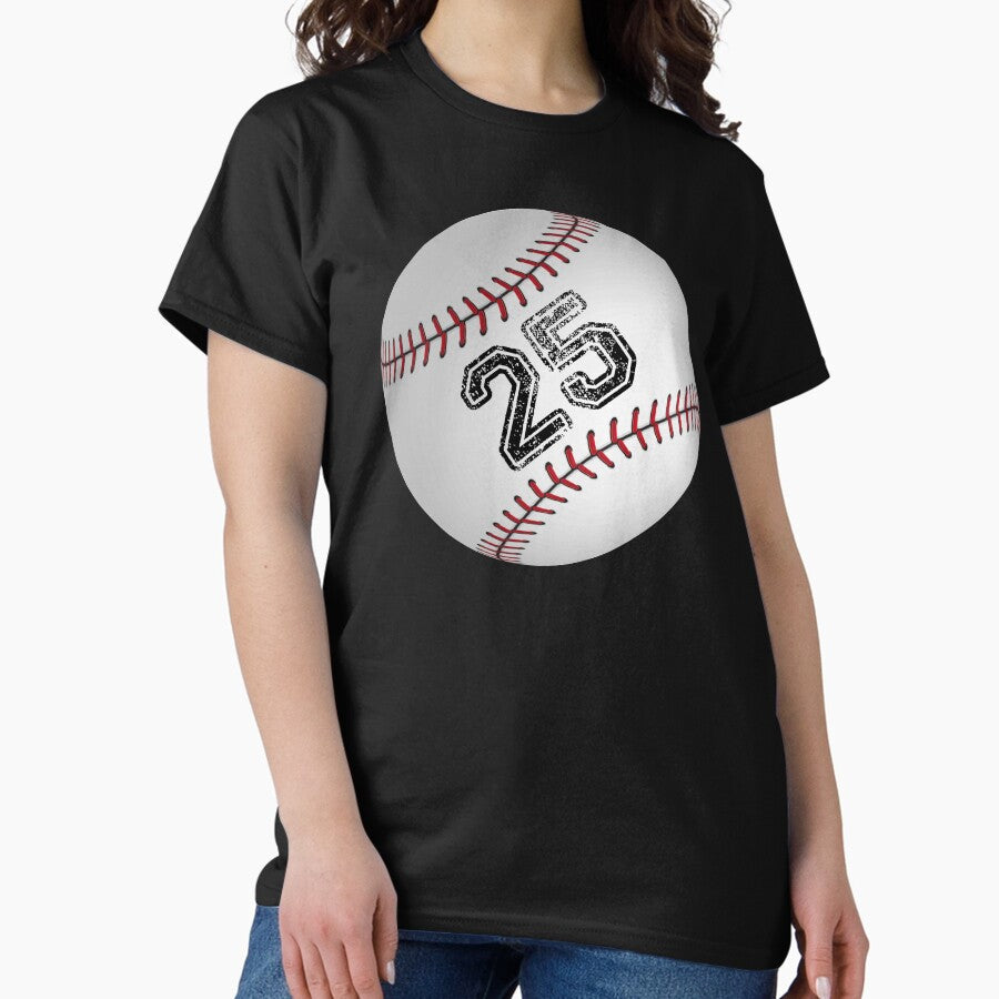 Baseball ball number 25, twenty five Classic T-Shirt