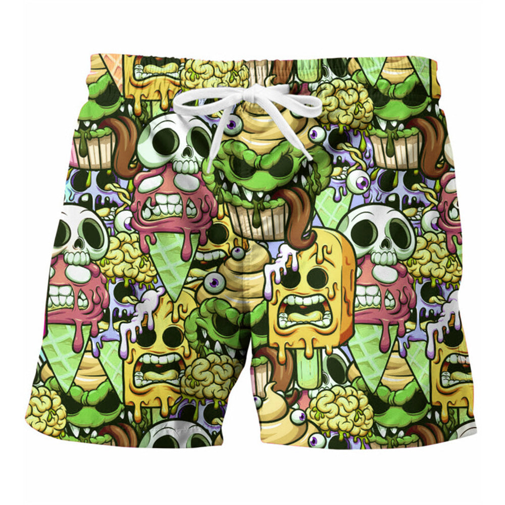 Men's Graphic Skull Swimming Trunks Board Shorts Swim Shorts Mid Waist Hawaiian Designer Boho Casual Daily Holiday Drawstring with Mesh lining Elastic Waist Designer Clothing Apparel
