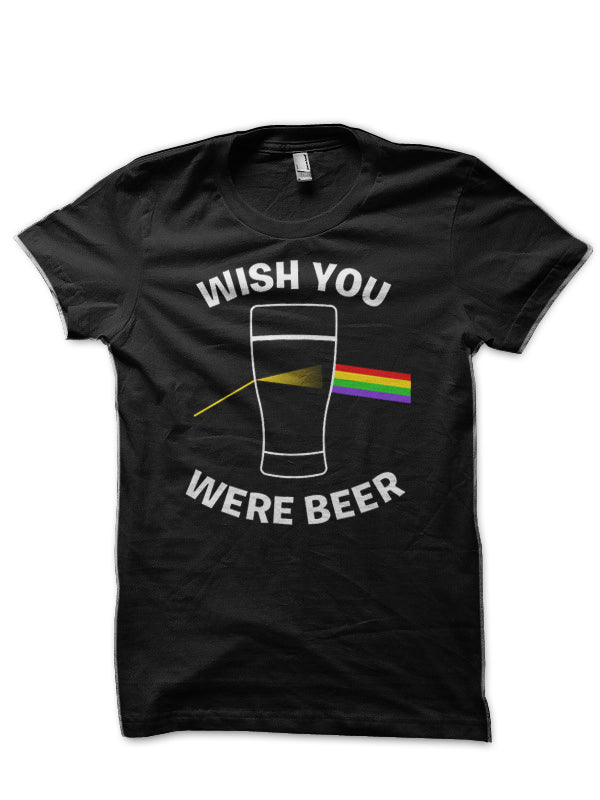 Wish You Were Half Sleeve Black T-Shirt