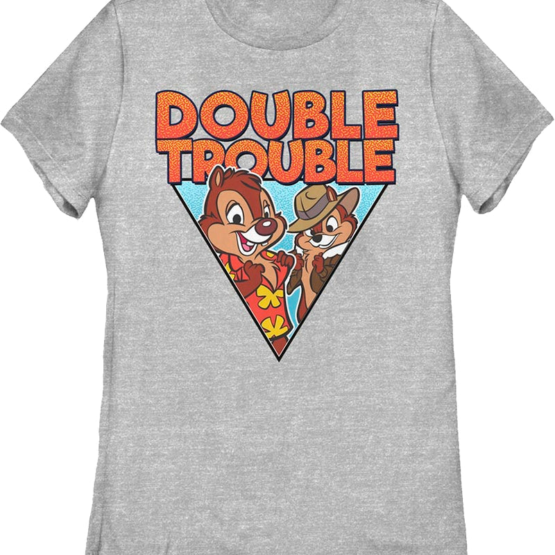 Gray Womens Retro Double Trouble Chip 'n Dale Rescue Rangers Shirt