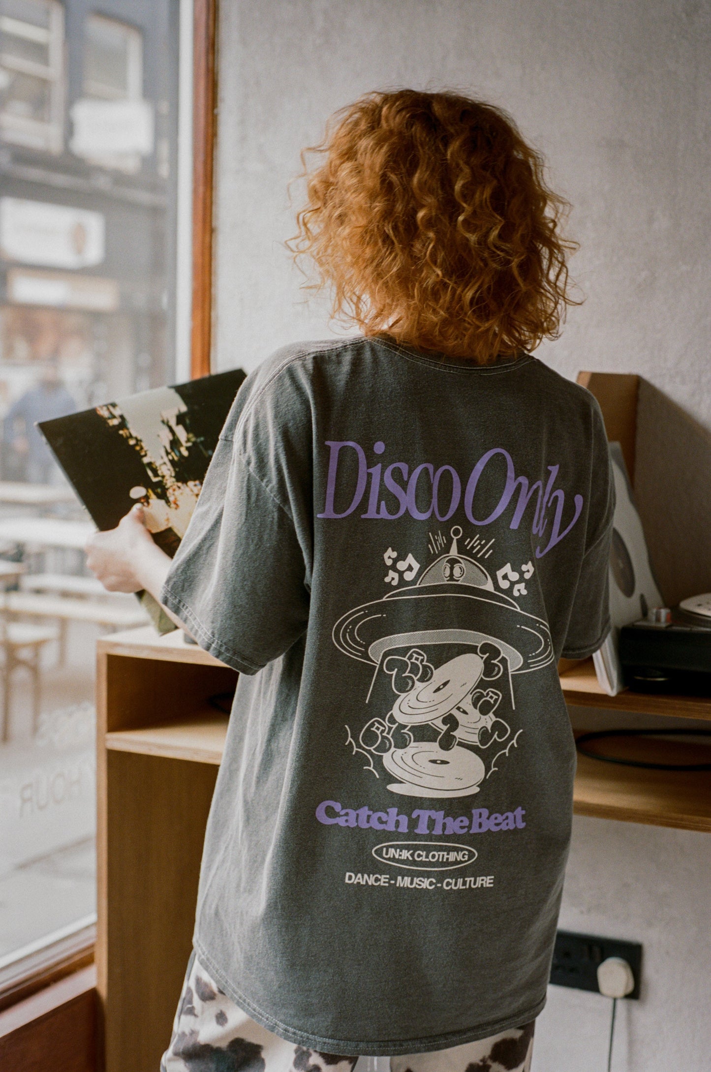 DISCO ONLY 'Catch The Beat' Vintage Washed Tee - Black