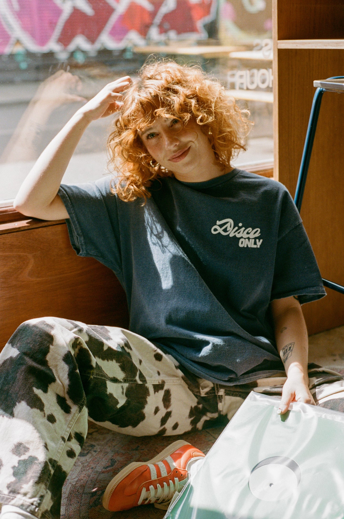 DISCO ONLY 'Time To Boogie' Vintage Washed Tee - Navy