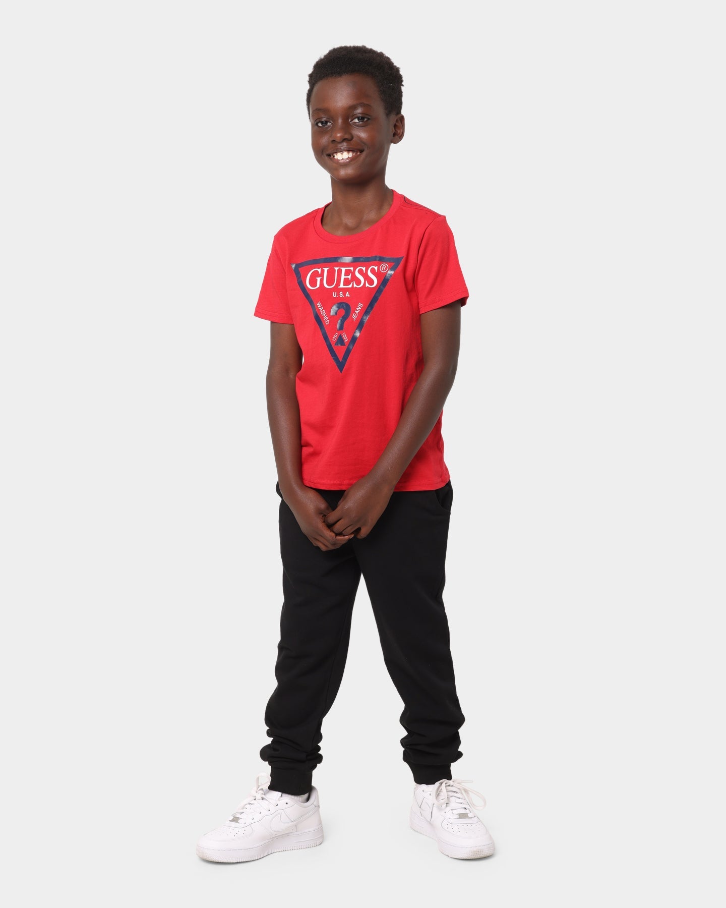 Guess Mainline Kid's Core Short Sleeve T-Shirt True Red Hot