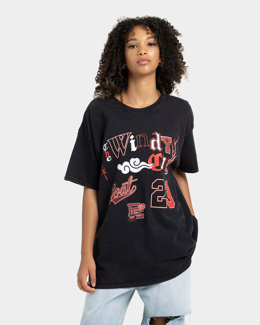 Goat Crew Windy City Vintage T-Shirt Black Wash Style001