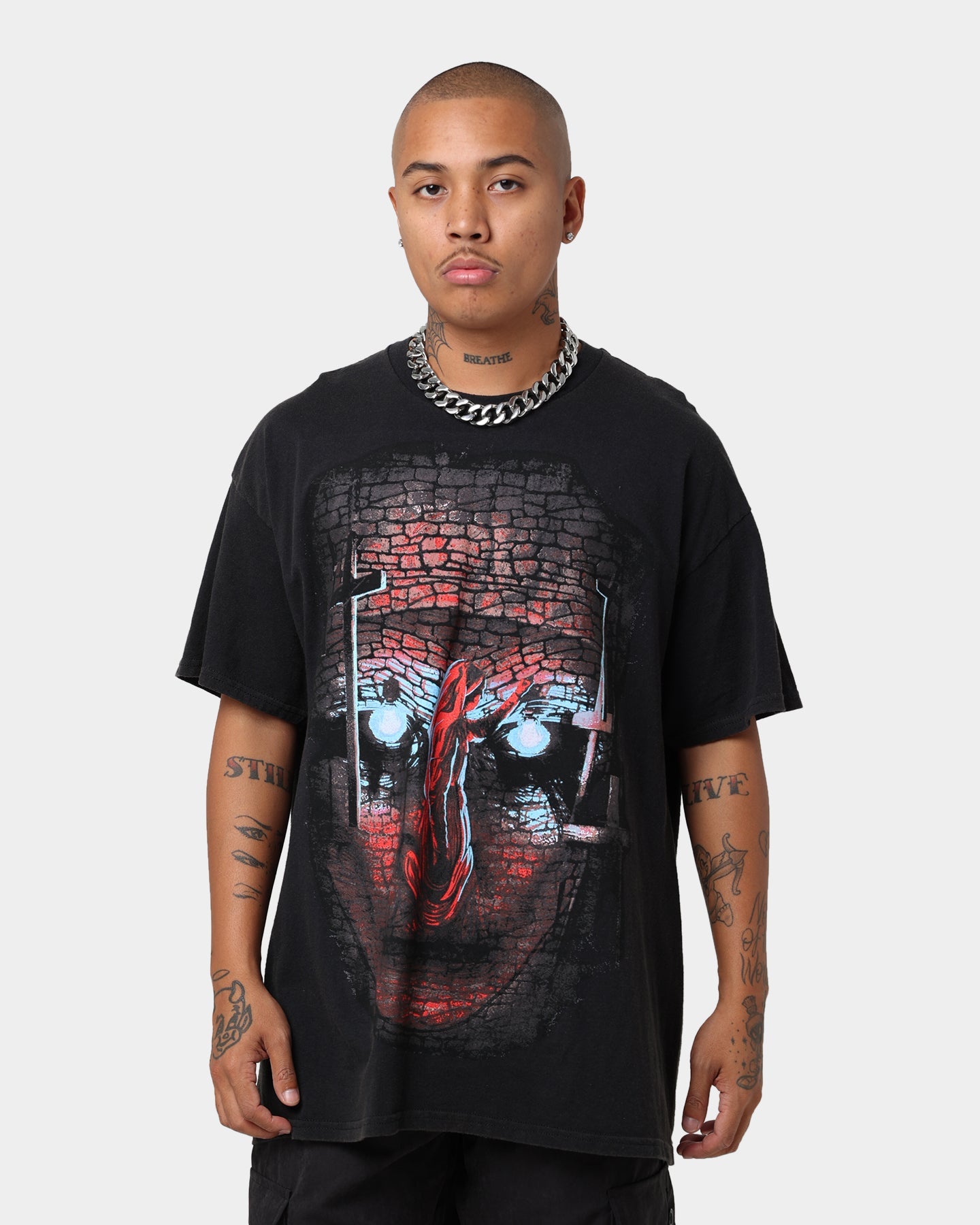 American Thrift X The Nun The Nun Face Vintage T-Shirt Black Wash