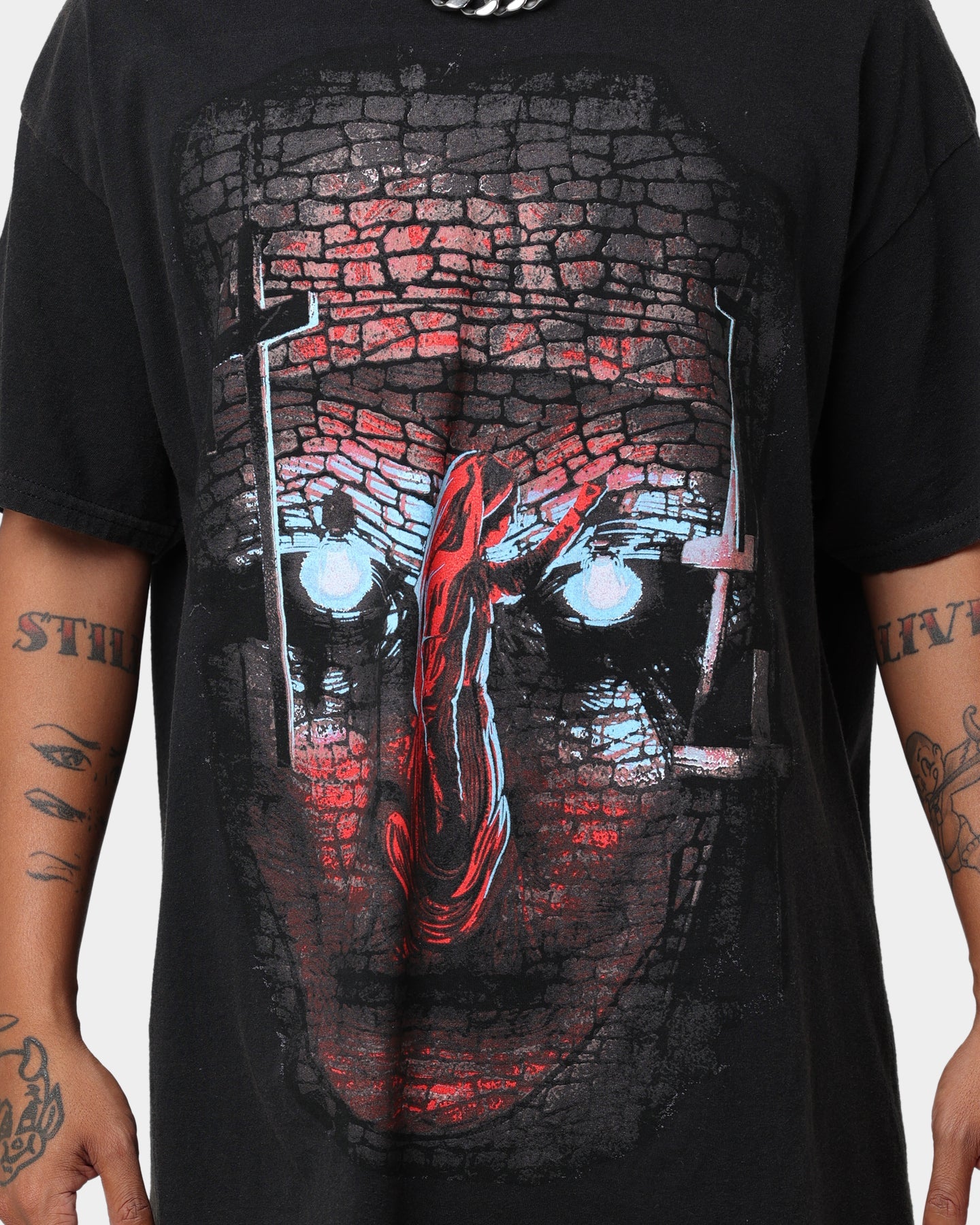 American Thrift X The Nun The Nun Face Vintage T-Shirt Black Wash