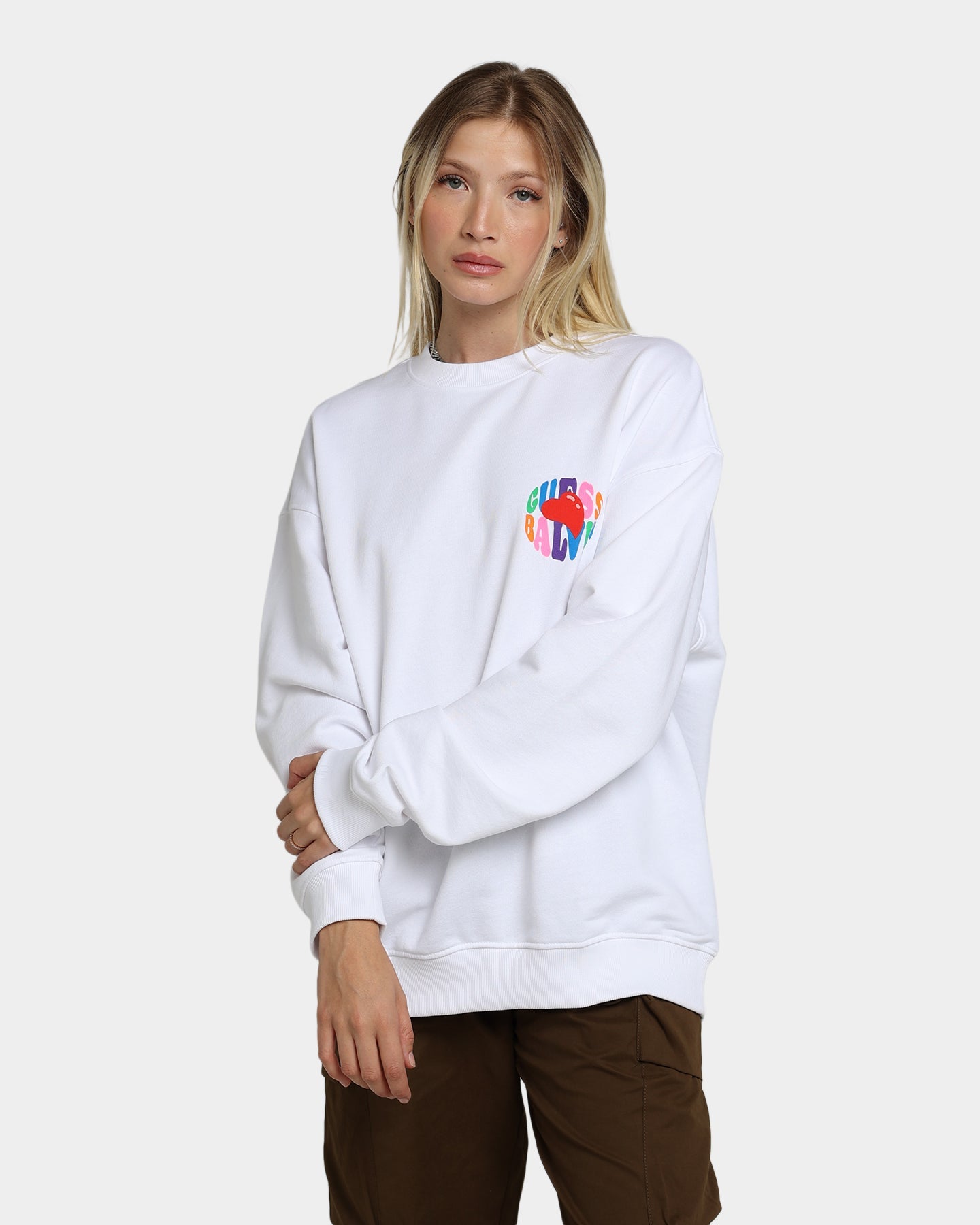 Guess Originals GUESS Originals X J Balvin Amor Sweat Shirt Pure White Style001