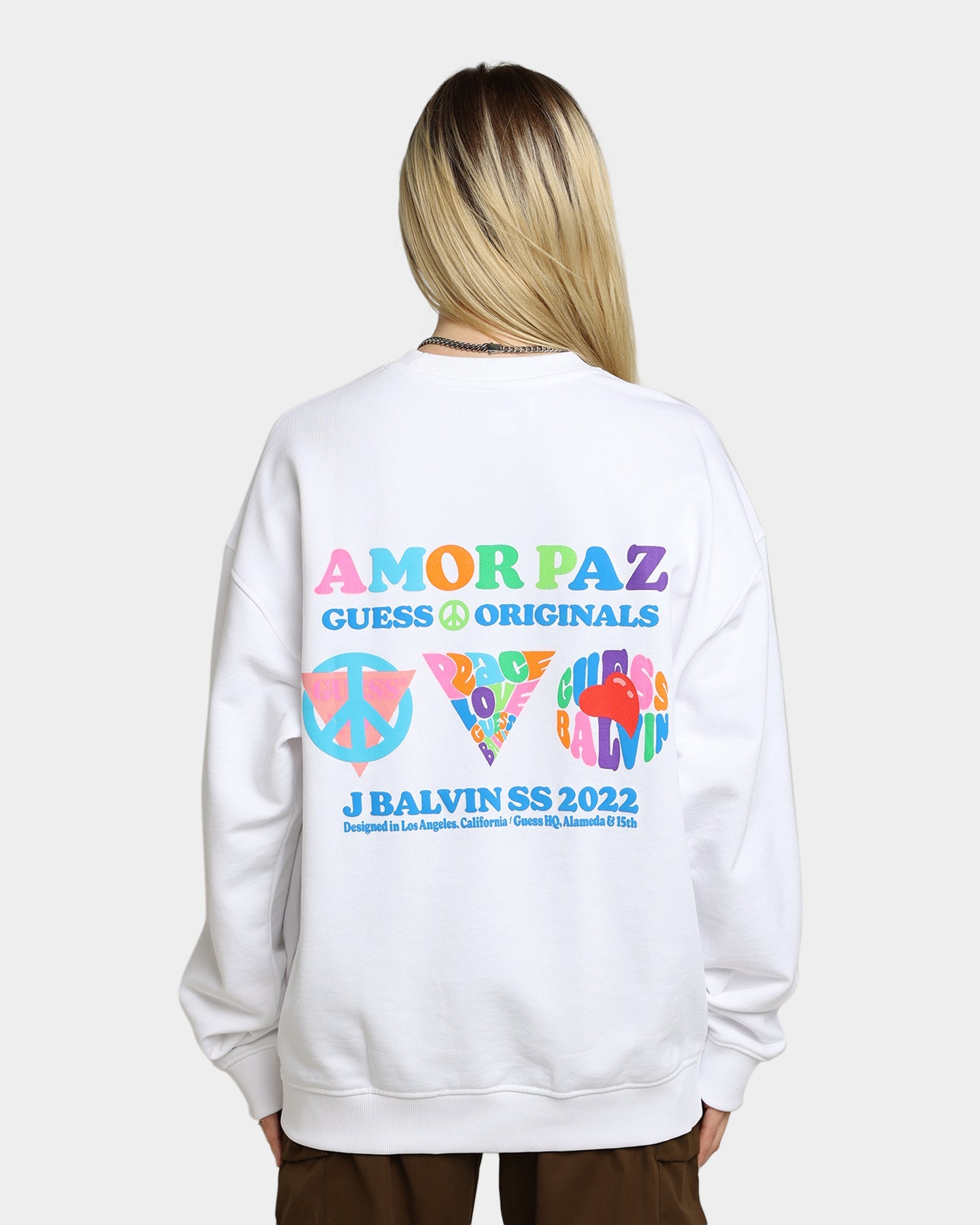 Guess Originals GUESS Originals X J Balvin Amor Sweat Shirt Pure White Style001