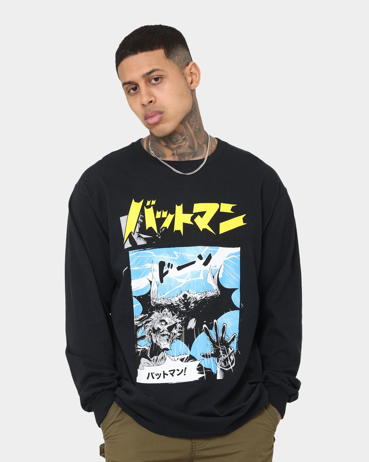 Goat Crew X Batman Batman The World Comic Long Sleeve T-Shirt Black