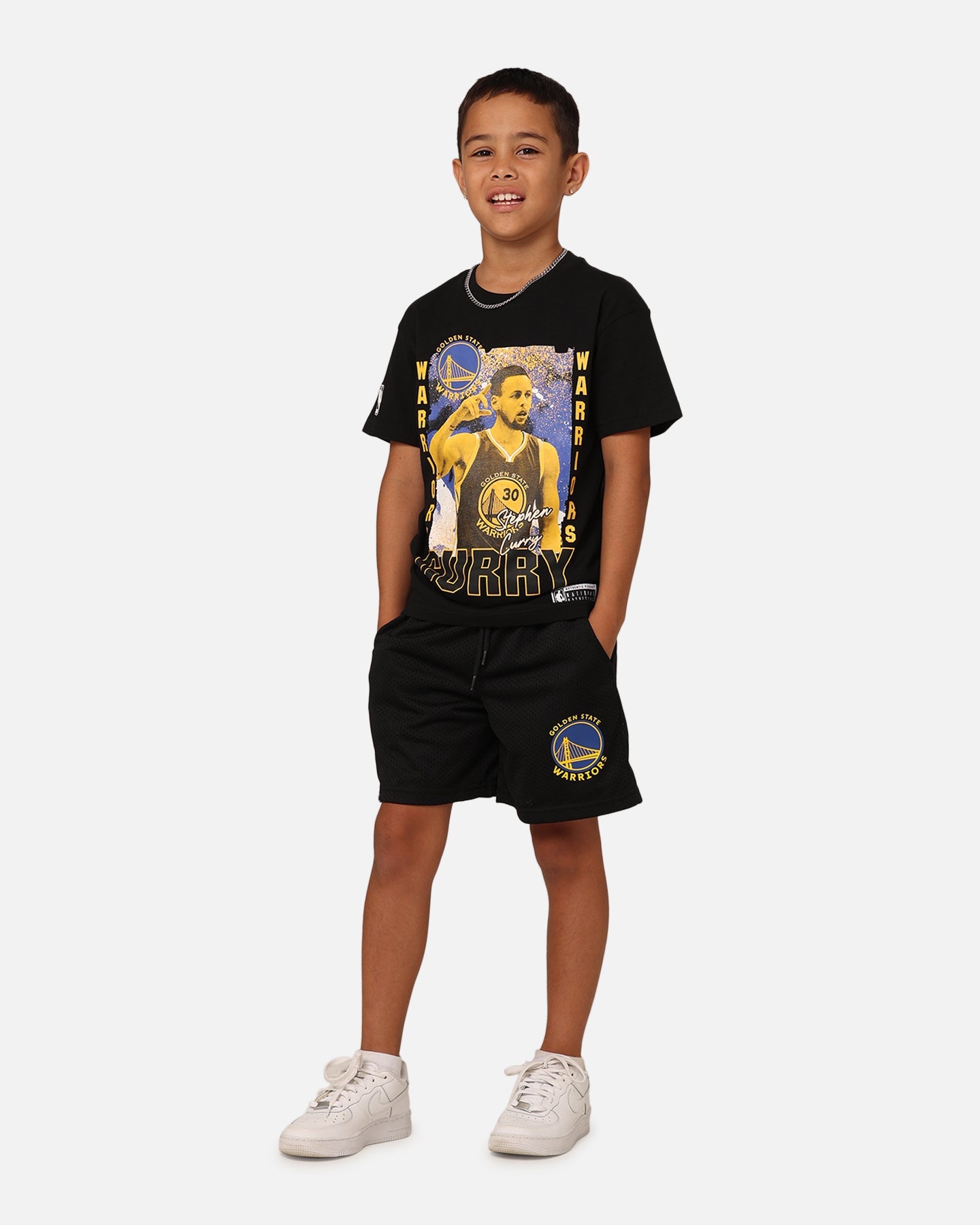 NBA Kids' Golden State Warriors Steph Curry Ashland Vintage T-Shirt Black