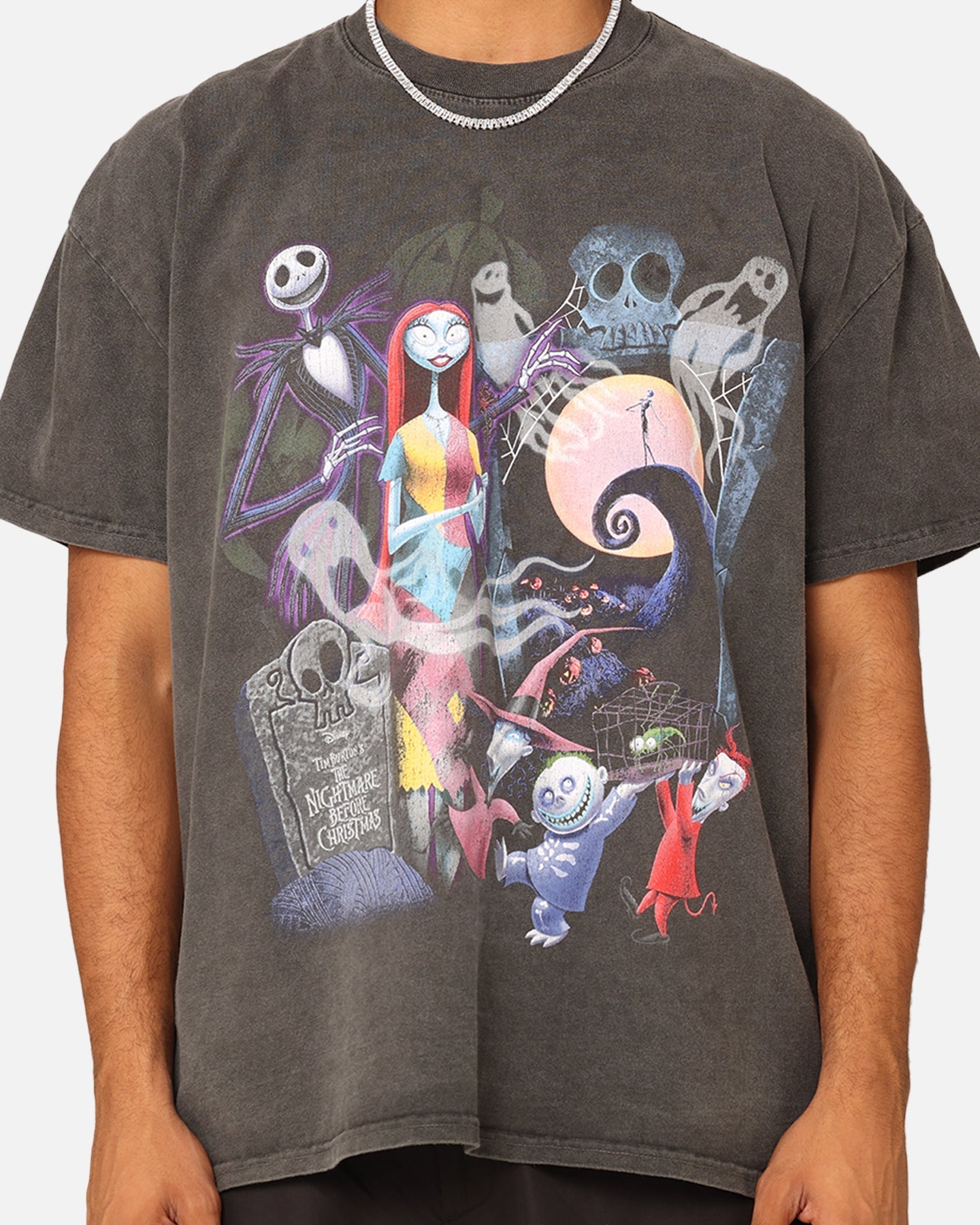 Goat Crew X The Nightmare Before Christmas Group Heavyweight Vintage T-Shirt Black Wash