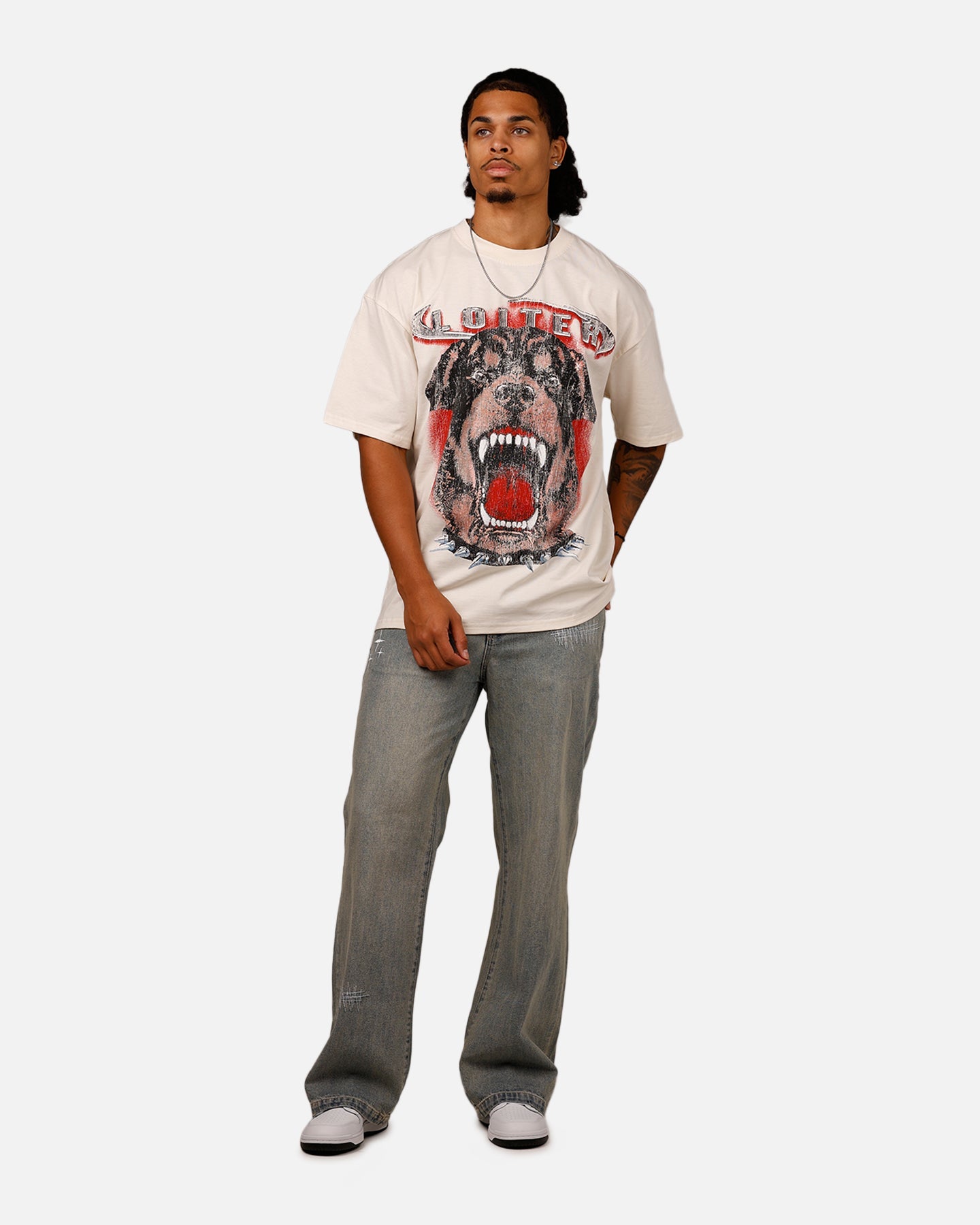 Loiter Dog House Vintage T-Shirt Off White