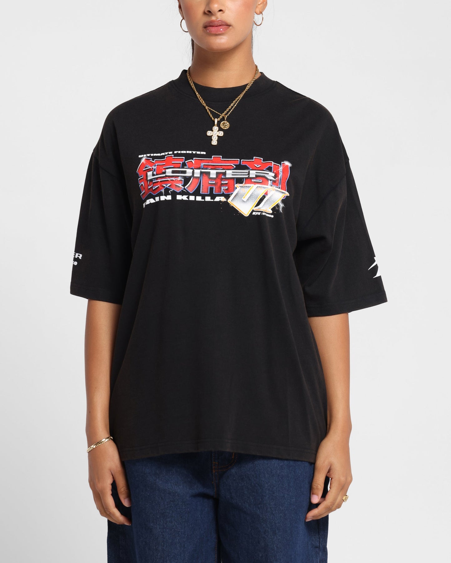 Loiter Fighter Vintage T-Shirt Vintage Black Style001