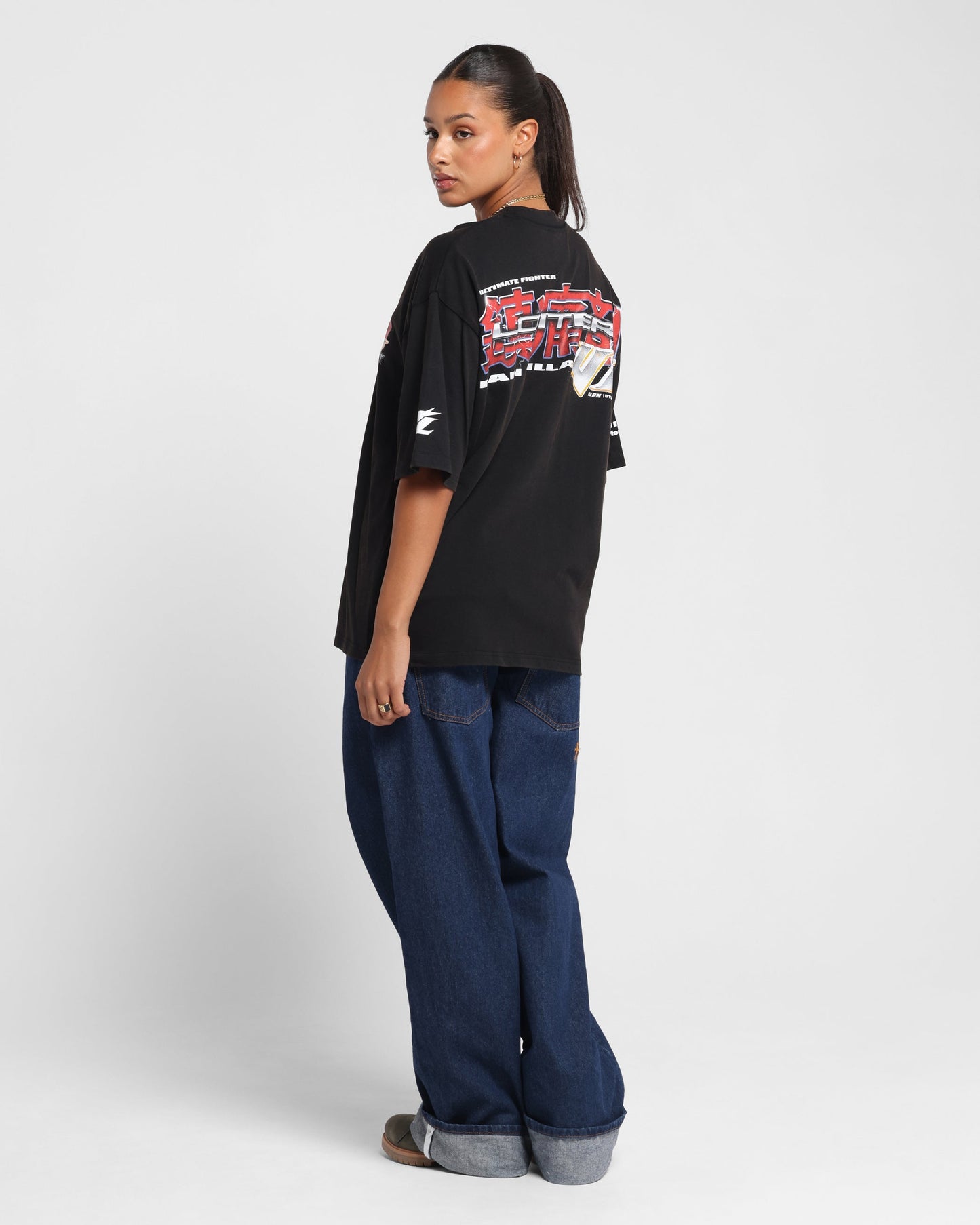 Loiter Fighter Vintage T-Shirt Vintage Black Style001