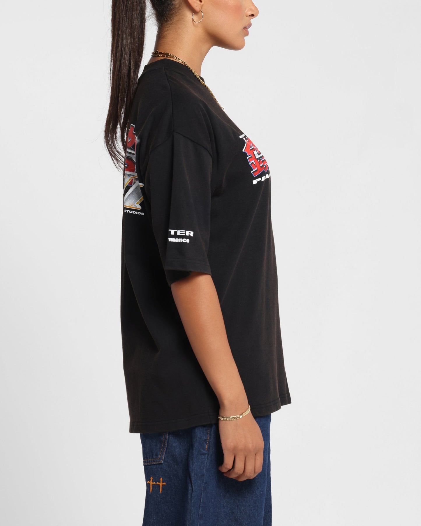 Loiter Fighter Vintage T-Shirt Vintage Black Style001