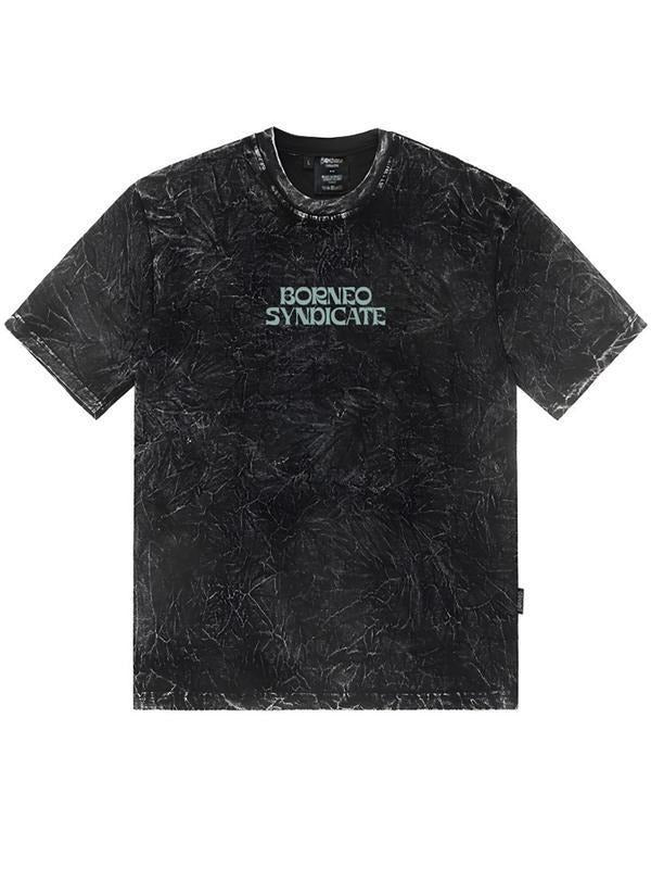 1 piece, 230G double-sided washed, simple engraved 1 piece, 230G double-sided washed, printed T-shirt, high-quality batik...