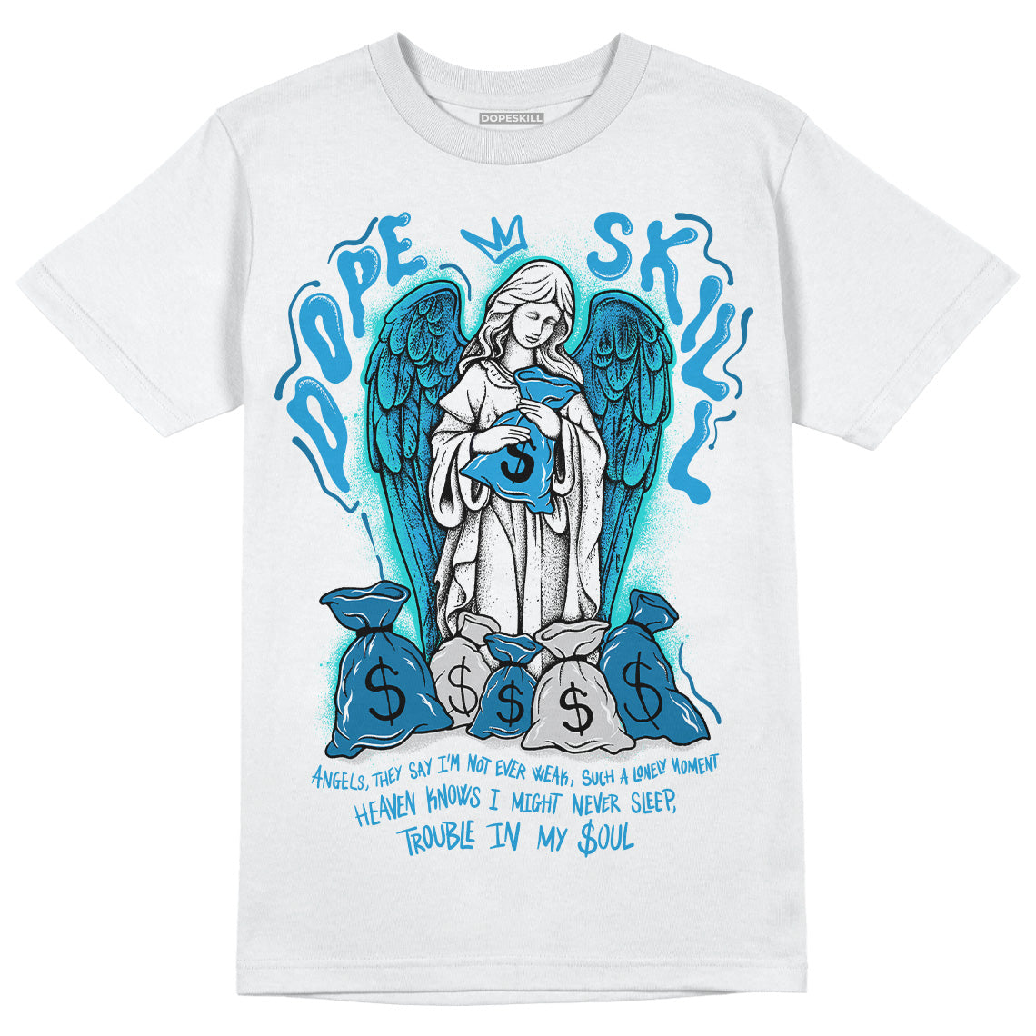 Military Blue 4s DopeSkill T-Shirt Angels Graphic