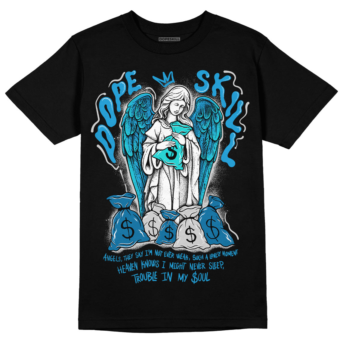 Military Blue 4s DopeSkill T-Shirt Angels Graphic
