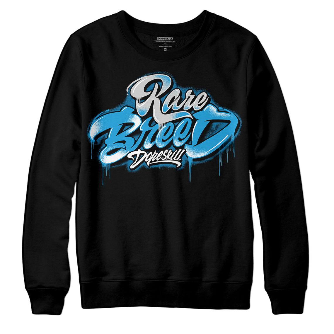 Military Blue 4s DopeSkill Sweatshirt Rare Breed Type Graphic