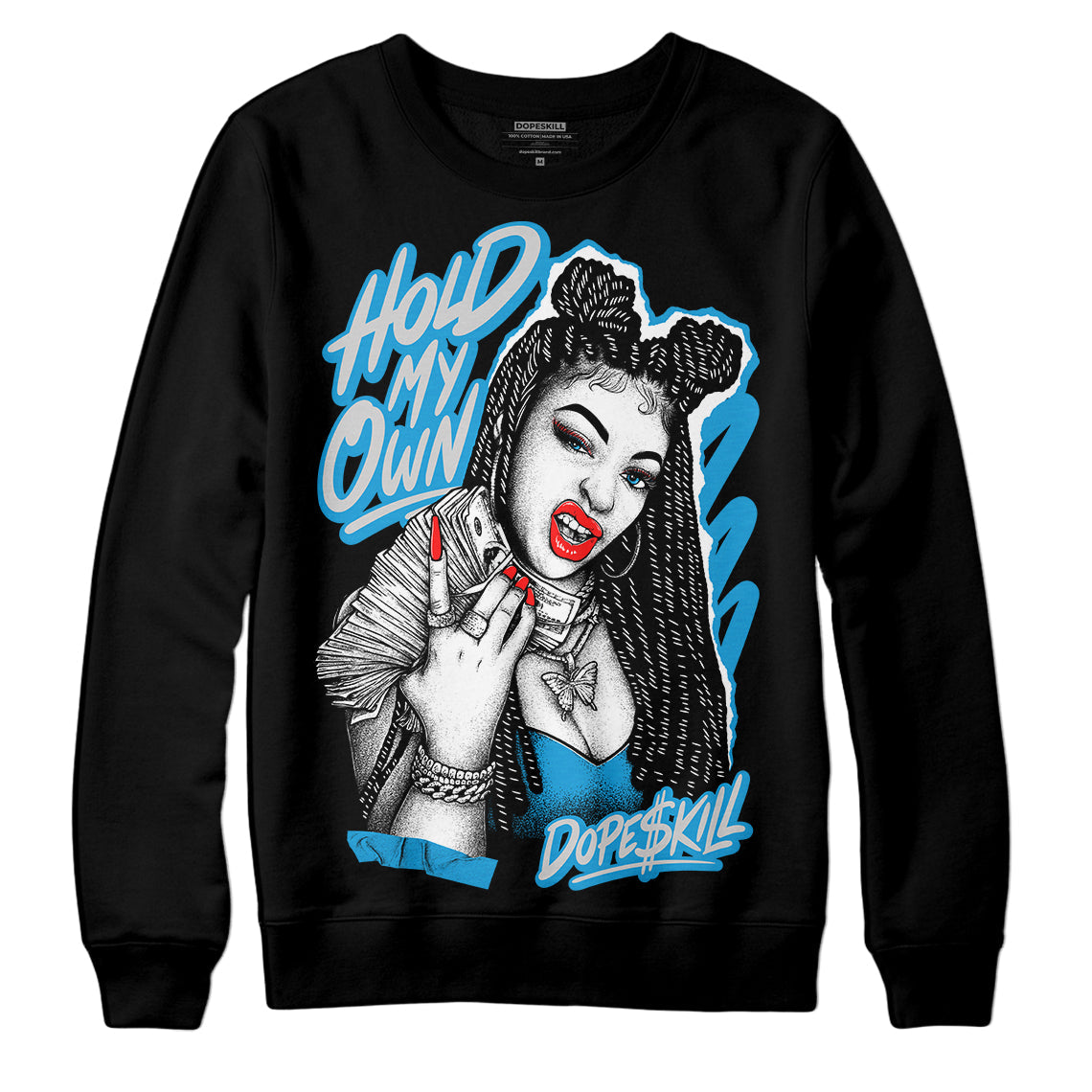 Military Blue 4s DopeSkill Sweatshirt New H.M.O Graphic