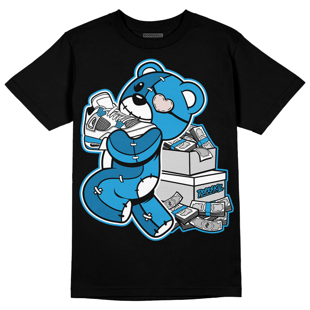 Military Blue 4s DopeSkill T-Shirt Bear Steals Sneaker Graphic