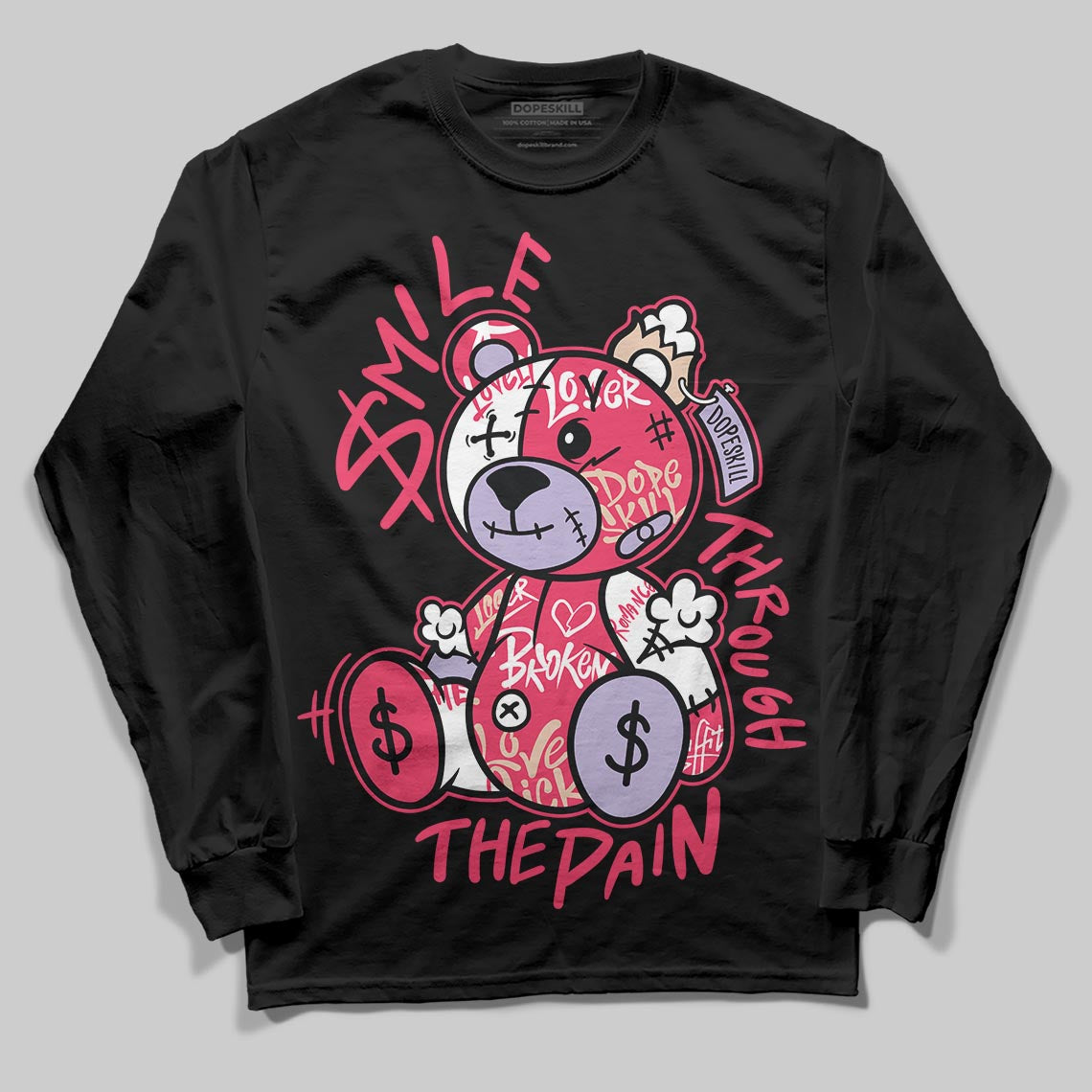 Peanut Butter Jelly 5s DopeSkill Long Sleeve T-Shirt Smile Through The Pain Graphic