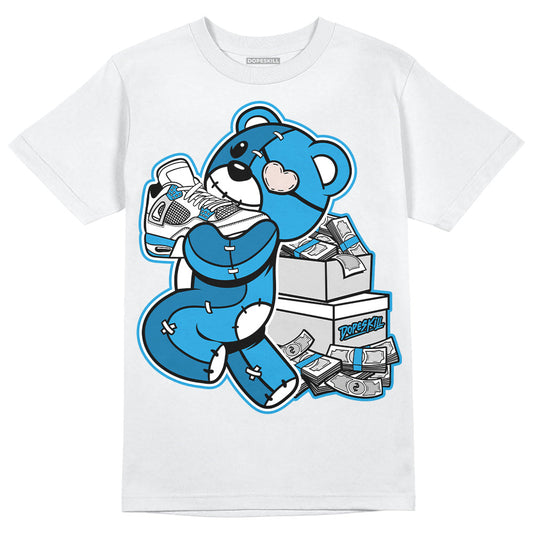 Military Blue 4s DopeSkill T-Shirt Bear Steals Sneaker Graphic