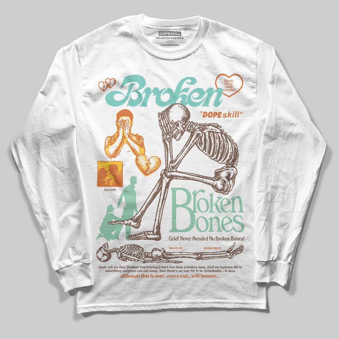 SB Dunk “Rodeo” DopeSkill Long Sleeve T-Shirt Broken Bones Graphic