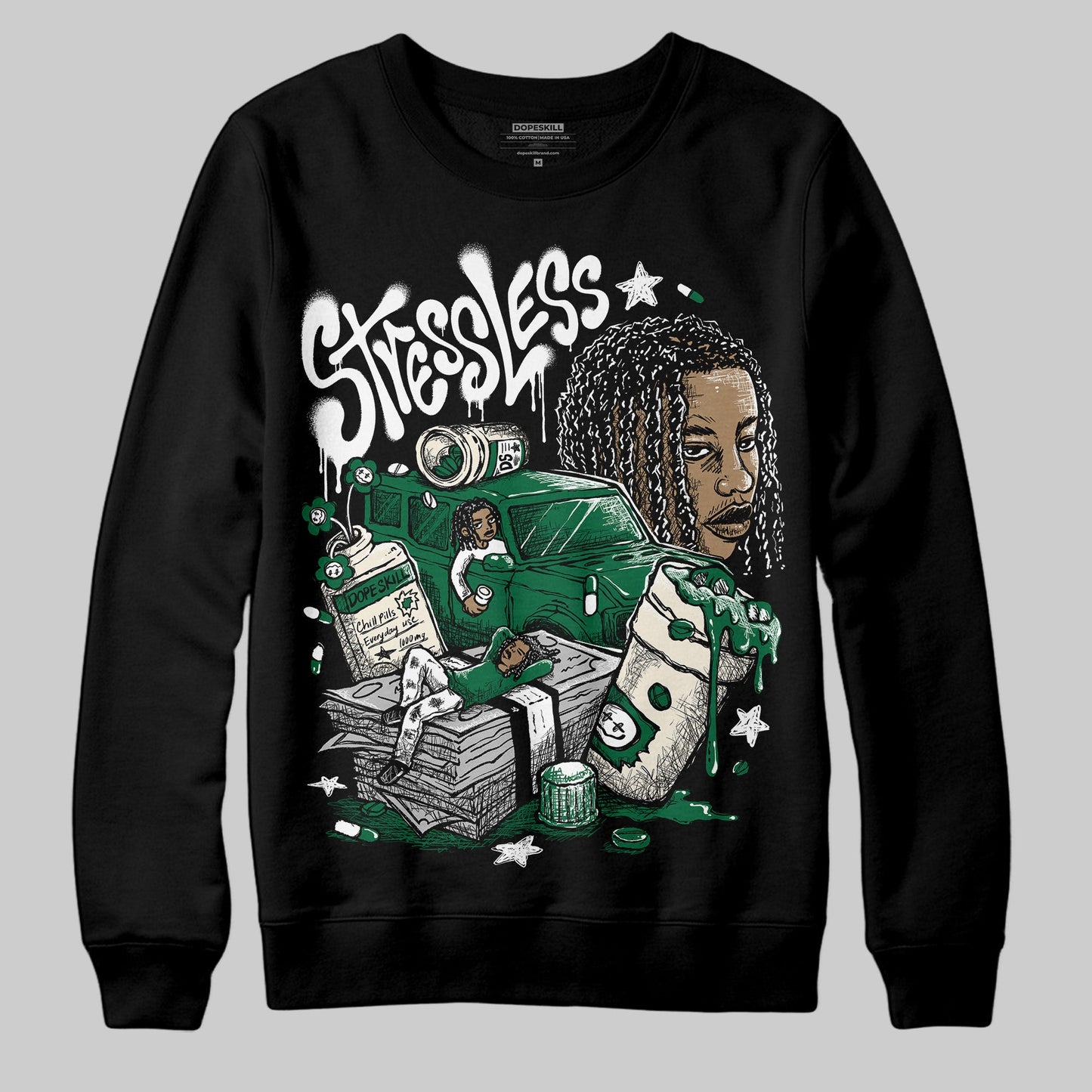 Pine Green 13s DopeSkill Sweatshirt Stressless Graphic