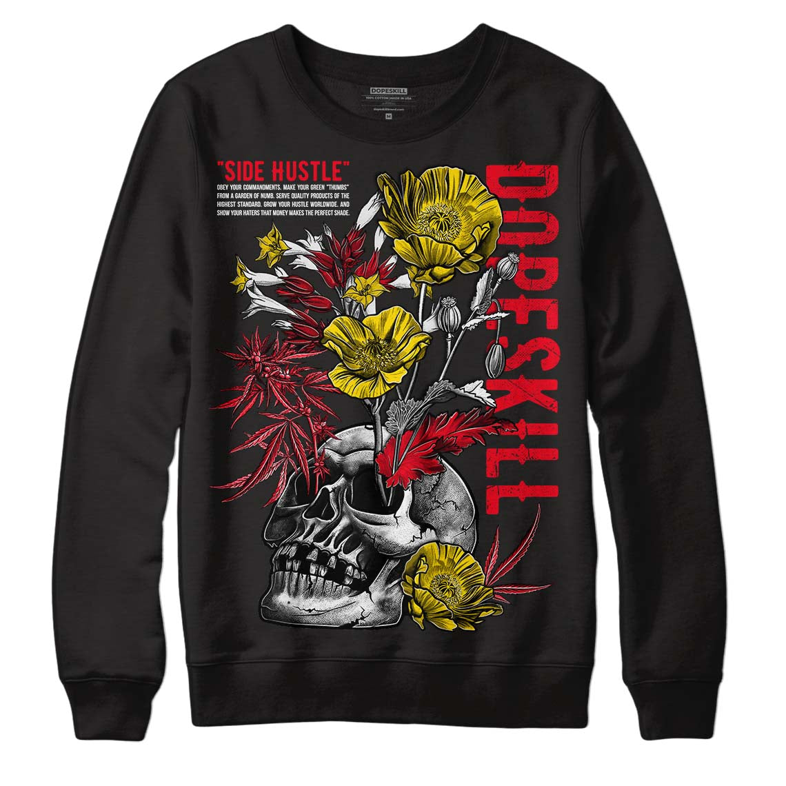 Red Thunder 4s DopeSkill Sweatshirt Side Hustle Graphic