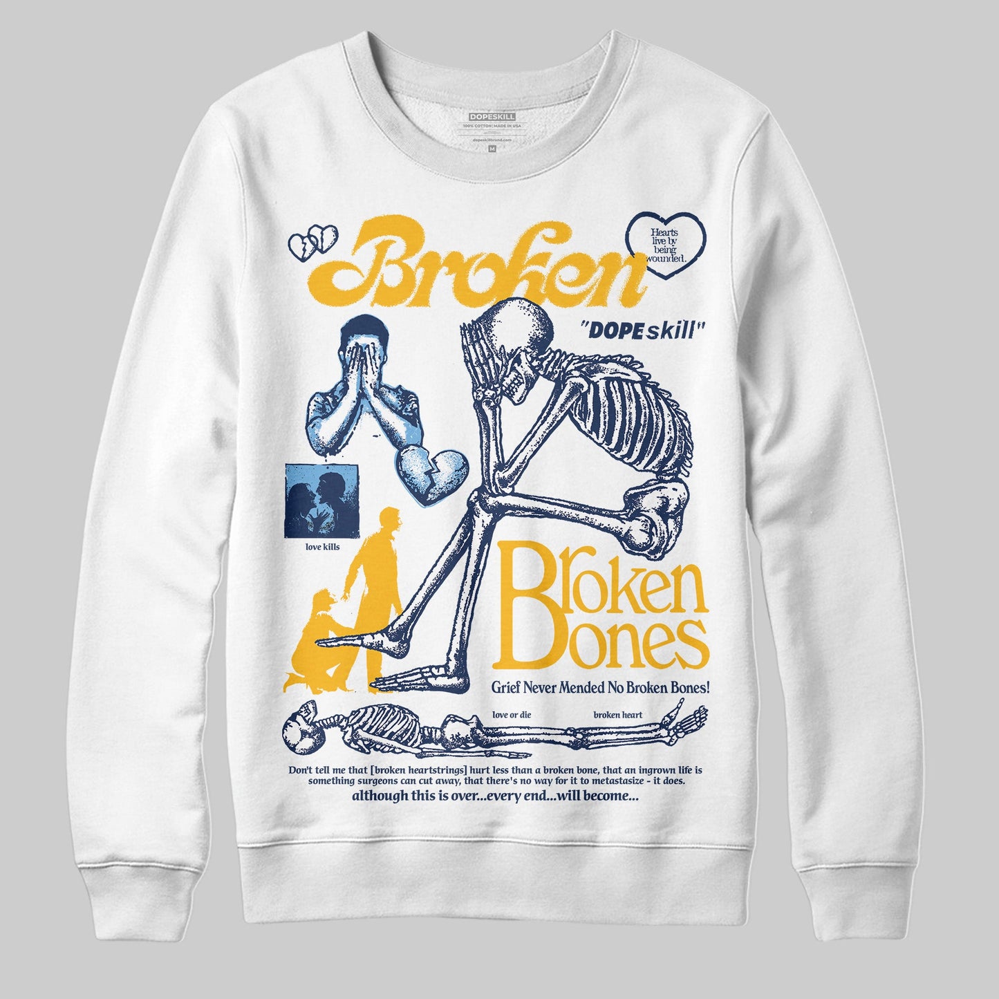 Retro Dunk From Above 4s DopeSkill Sweatshirt Broken Bones Graphic