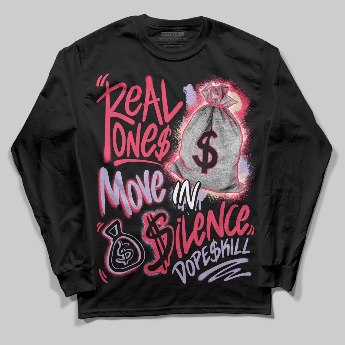 Peanut Butter Jelly 5s DopeSkill Long Sleeve T-Shirt Real Ones Move In Silence Graphic