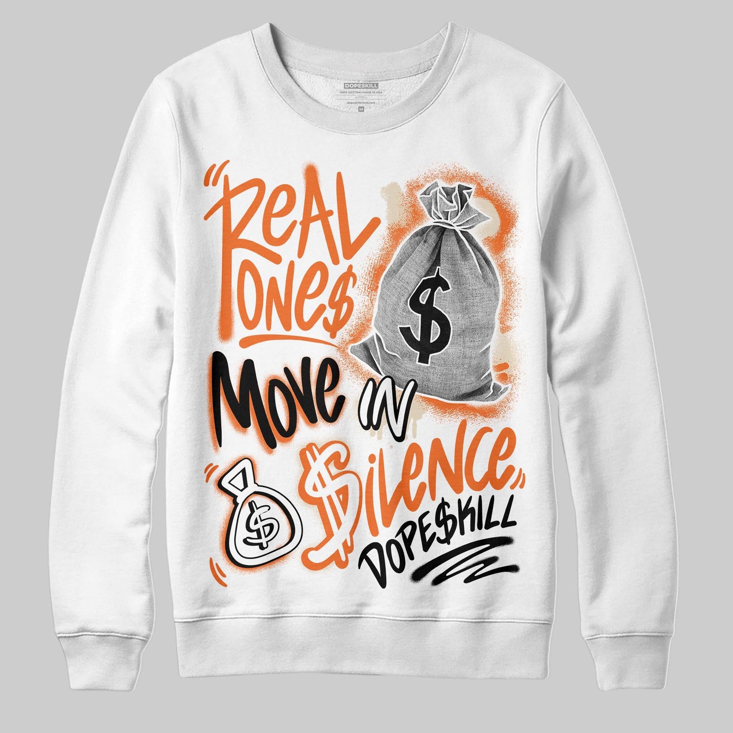 Starfish 3s DopeSkill Sweatshirt Real Ones Move In Silence Graphic