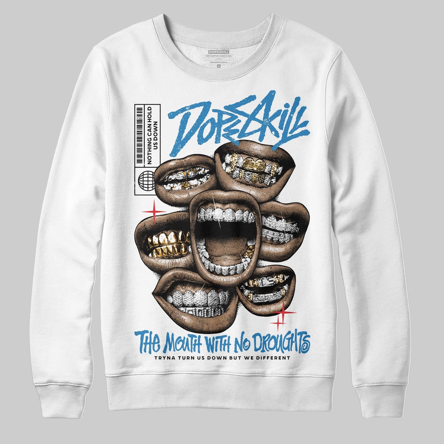 Rare Air 3s DopeSkill Sweatshirt The Mouth With No Droughts Graphic