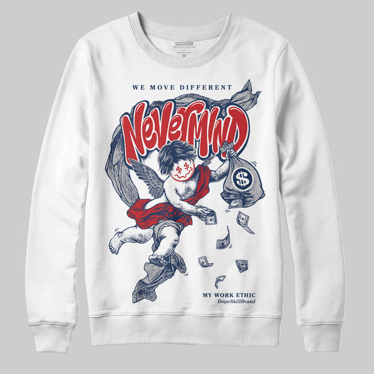 Summit White Navy 4s DopeSkill Sweatshirt Nevermind Graphic