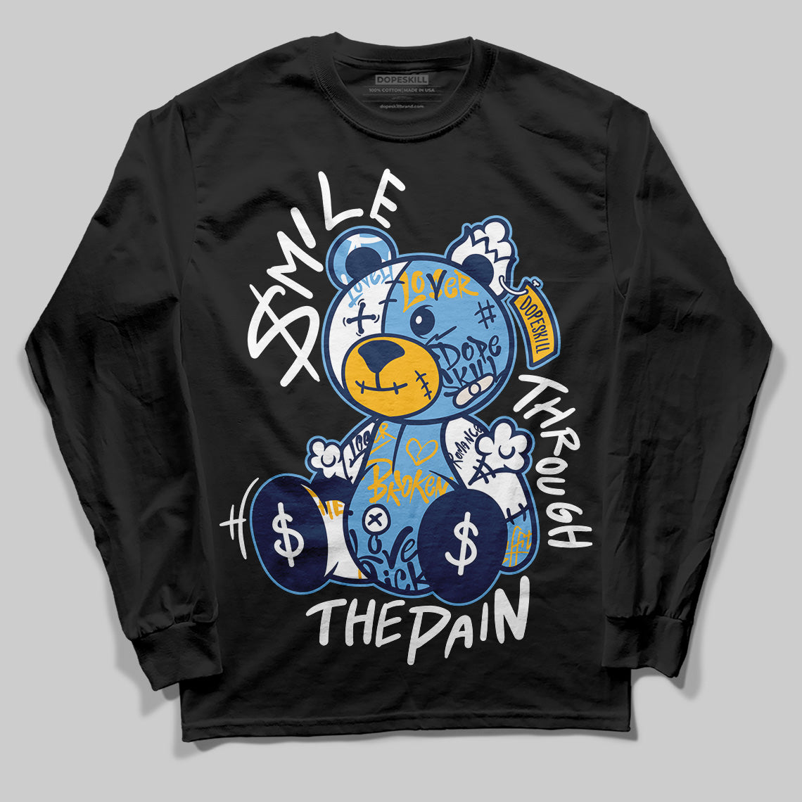 Retro Dunk From Above 4s DopeSkill Long Sleeve T-Shirt Smile Through The Pain Graphic
